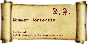 Wimmer Hortenzia névjegykártya